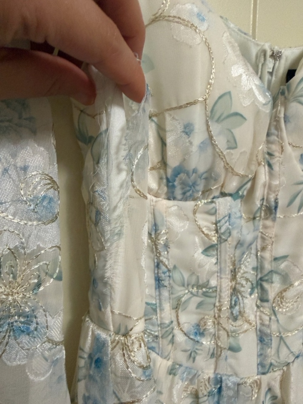 Lulu’s Decadent Charisma Ivory Floral Embroidered Bustier Mini Dress- Size Small - Picture 10 of 10